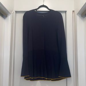 COS Navy Blue Long Bell Sleeve Blouse. Size Large